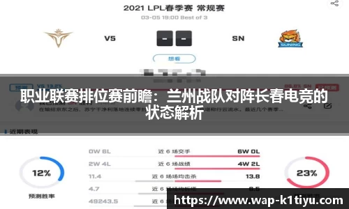 职业联赛排位赛前瞻：兰州战队对阵长春电竞的状态解析